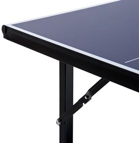 Masa de Ping Pong Pliabila, Multifuncitonala, cu Plasa din Otel si MDF, 182x91x76cm - Albastru HOMCOM | Aosom Romania