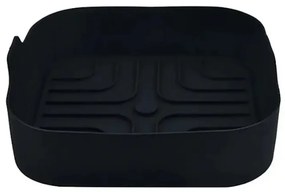 Forma din silicon pentru AirFryer Rosberg R51980SS, 20.5 x 20.5 x 5.5 cm, Negru