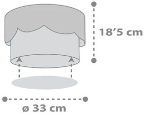 Plafonieră pentru copii MOON 2xE27/60W/230V gri Dalber 61236E