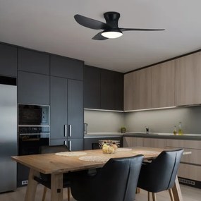 Brilagi - Ventilator LED tavan dimabil 30W 230V 3000-6500K negru + DO