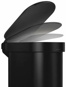Simplehuman Coș de gunoi oval cu pedală și cadrudin oțel inoxidabil Slim 45 l, negru