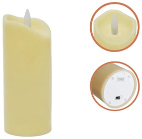 Lumanare tip stalp LED RUHHY 12,5 cm bej, set de 4 bucati