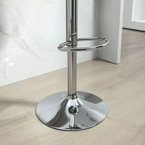 Homcom Set 2 Scaune Bar – Reglabile, Cu Spatar si Pivotante | Aosom Romania