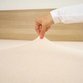 Cearșaf de pat 4Home, din bumbac frotir, bej, 140 x 200 cm