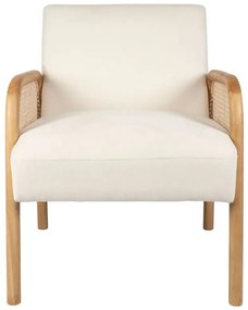 Scaun dining, off white, din lemn de cauciuc si textil, Fermin