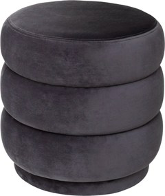 Puf de catifea SINA, Ø 40 cm, antracit