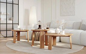 Măsuță lemn masiv rotundă Monte Ø71×34 cm