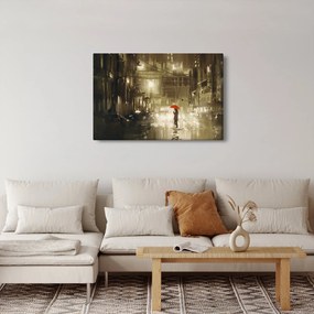 Tablou - Femeie într-o noapte ploioasă (90x60 cm)