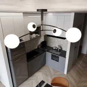 Lustră pe tijă PREGOS 4xE14/10W/230V negru