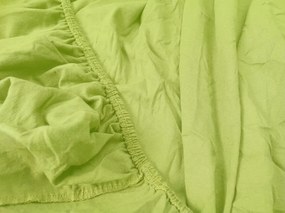 Cearsaf BASIC din jerseu verde deschis 90 x 200 cm