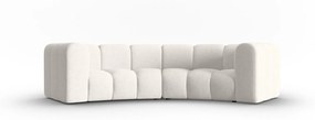 Canapea Lupine cu 3 locuri pe semirotund si tapiterie din tesatura structurala, alb
