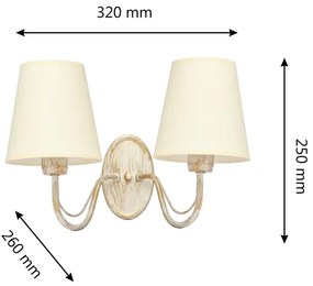 Lampă de perete MALBO 2xE27/15W/230V bej