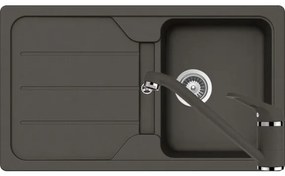 Set chiuveta bucatarie Schock Formhaus D-100 si baterie bucatarie Schock Cosmo Cristalite Asphalt 86 x 50 cm