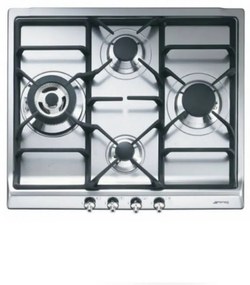 Plita incorporabila pe gaz Smeg Classic SER60SGH3, 60 cm, inox, wok, fonta