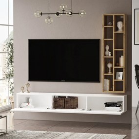 Ansamblu Comoda TV LV9, Stejar / Alb