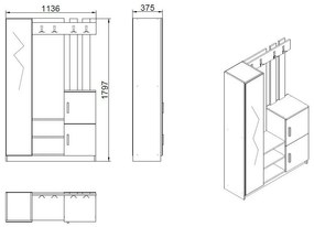 Set de hol Dano Atlanitc Pine and Anthracite