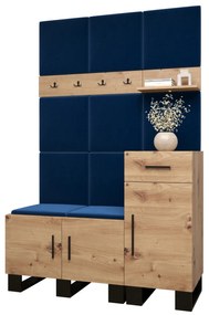 Set mobilier pentru hol Amanda 5 (Stejar artisan + Albastru). 1085898