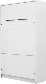 Pat rabatabil Basic 140x200 vertical cu masă de scris- alb mat