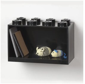 Raft de perete pentru copii LEGO® Brick 8, negru