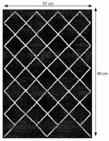 Covor, negru model, 57x90 cm, MATES TYP 1