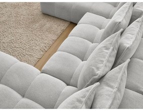 Colțar gri deschis extensibil/cu spațiu de depozitare cu tapițerie din chenille (cu colț pe partea stângă/în formă de "U") Everest – Bobochic Paris