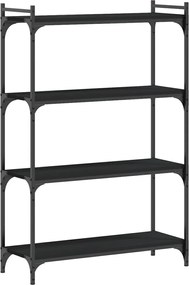 vidaXL Bibliotecă cu 4 niveluri, negru, 80x30x120 cm, lemn prelucrat