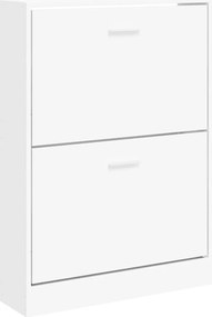 vidaXL Dulap pentru pantofi, alb, 59x17x81 cm, lemn stratificat