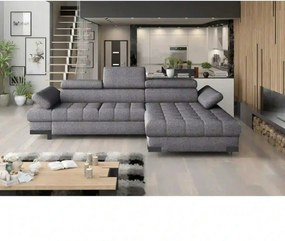Coltar extensibil SELVA L, sezlong dreapta, stofa clasica gri - Austin