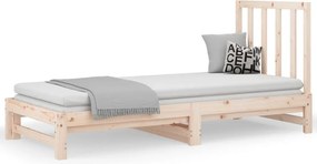 vidaXL Pat de zi extensibil, 2x(90x190) cm, lemn masiv de pin