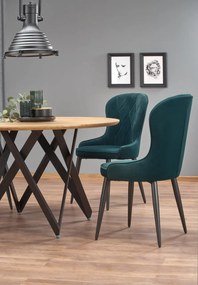 Set masa rotunda Mozambik ø120 cm + 4 scaune K366 verde inchis