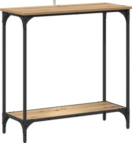 vidaXL Masă de consolă cu raft stejar artizanal 75 x 30.5 x 75 cm