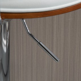 HOMCOM Set de 2 scaune de bar taburet înălțime reglabilă cu înveliș sintetic 53 x 52 x 92-112 cm alb | Aosom Romania