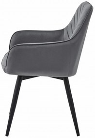 Scaun de masa rotativ NANA360 VELVET, gri inchis