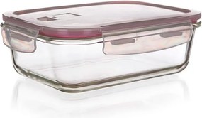 BANQUET Recipient depozitare din sticlă cu capac LORA, bordo 550 ml