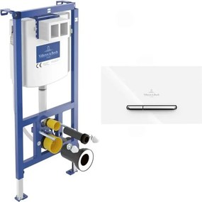Rezervor WC cu cadru incastrat Villeroy&Boch ViConnect cu cadru 112 cm si clapeta ViConnect 300S alb
