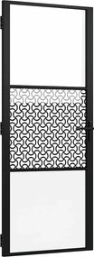 vidaXL Ușă de sticlă Traforaj Negru 76 x 3.5 x 201.5 cm Aluminiu