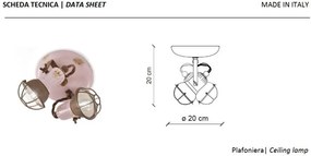 Plafoniera cu 2 spoturi design retro realizata manual din ceramica LOFT