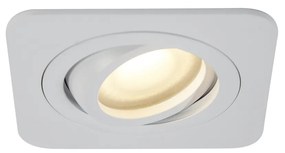 Set de 6 spoturi încastrate rotunjite albe GU10 50mm rotative și înclinabile IP44 - Alberto