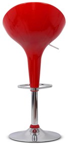 Scaun de bar roșu ABS 105 din plastic ABS și baza metalică