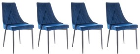 Set 4 scaune Trix B velvet bleumarin Blu86/negru BF25