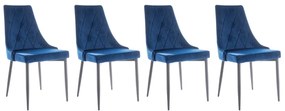 Set 4 scaune Trix B velvet bleumarin Blu86/negru BF25