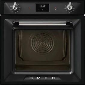 Cuptor incorporabil Smeg SOP6900TN, 3000 W, 68 l, clasa A, 9 functii si 5 niveluri de gatit, Autocuratare, Timer, 30-280°C, Negru