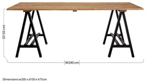 Masă de dining din lemn de pin 100x200 cm Hampstead – Premier Housewares