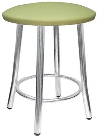 Scaun de tip taburet Teddy Chrome, olive, piele ecologica