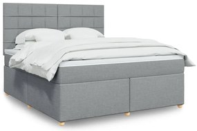 vidaXL Pat continental, gri deschis, 180x200 cm, material textil