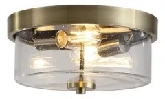 Searchlight 66210-2AB - Plafonieră PRESTON pentru baie, 2 x E27 (max. 60 W), 230 V, IP44, Ø 33 cm, alamă