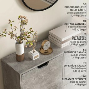 HOMCOM Pantofar cu 4 Sertare Rabatabile pe 2 Niveluri pentru 16 Perechi de Pantofi, 95x26x95 cm, Gri | Aosom Romania