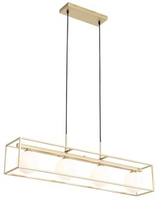 Plafoniera design auriu cu 4 lumini albe - Aniek