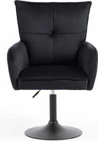 HR250N Scaun Catifea Neagră Bază Neagră