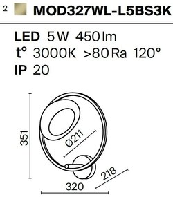 Aplica LED de perete design modern Moon alama